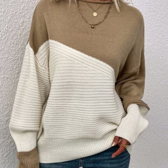 Sweaters - Contemporary Colorblock Sweater top